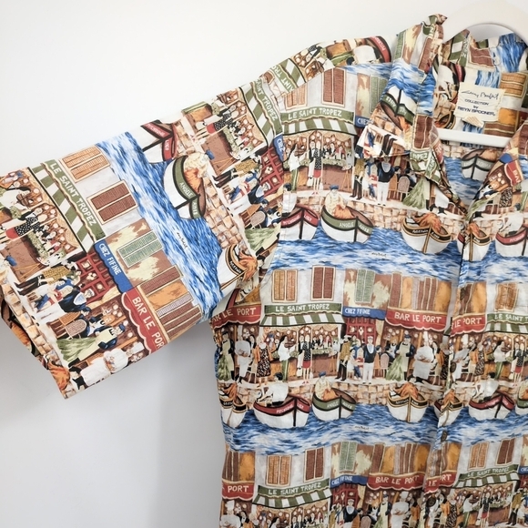 Reyn Spooner Collection Guy Buffet French Town Boats European Men's Shirt Large‎ - Picture 5 of 9